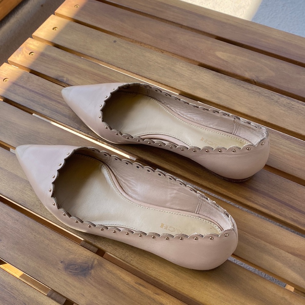Coach nude leather flats